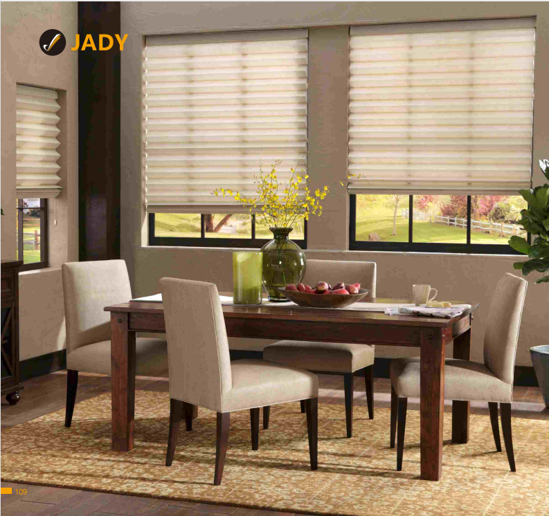 Double pull bead day and night honeycomb curtain