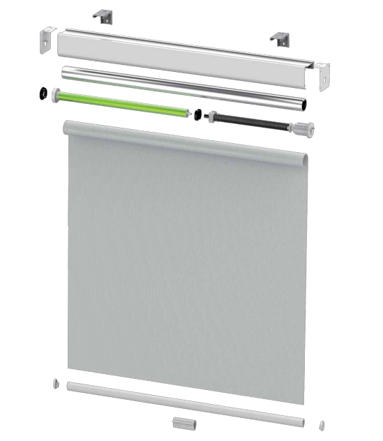 Standard K55-38 integrated hand-operated roller blind system
