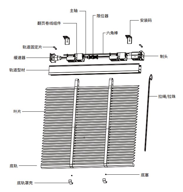 A50 automatic descending wooden louver system